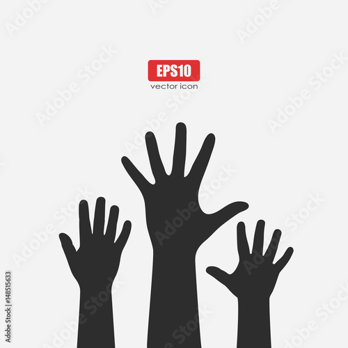 Raised hand vector poster