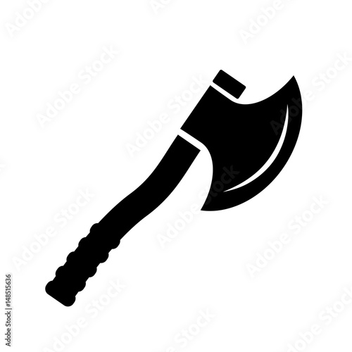 Old weapon axe vector icon
