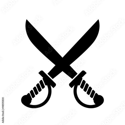 Crossed sword icon, pirates symbol