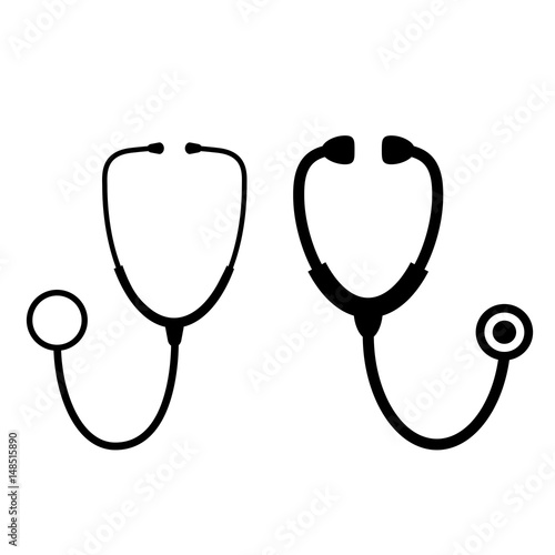Stethoscope vector icon set