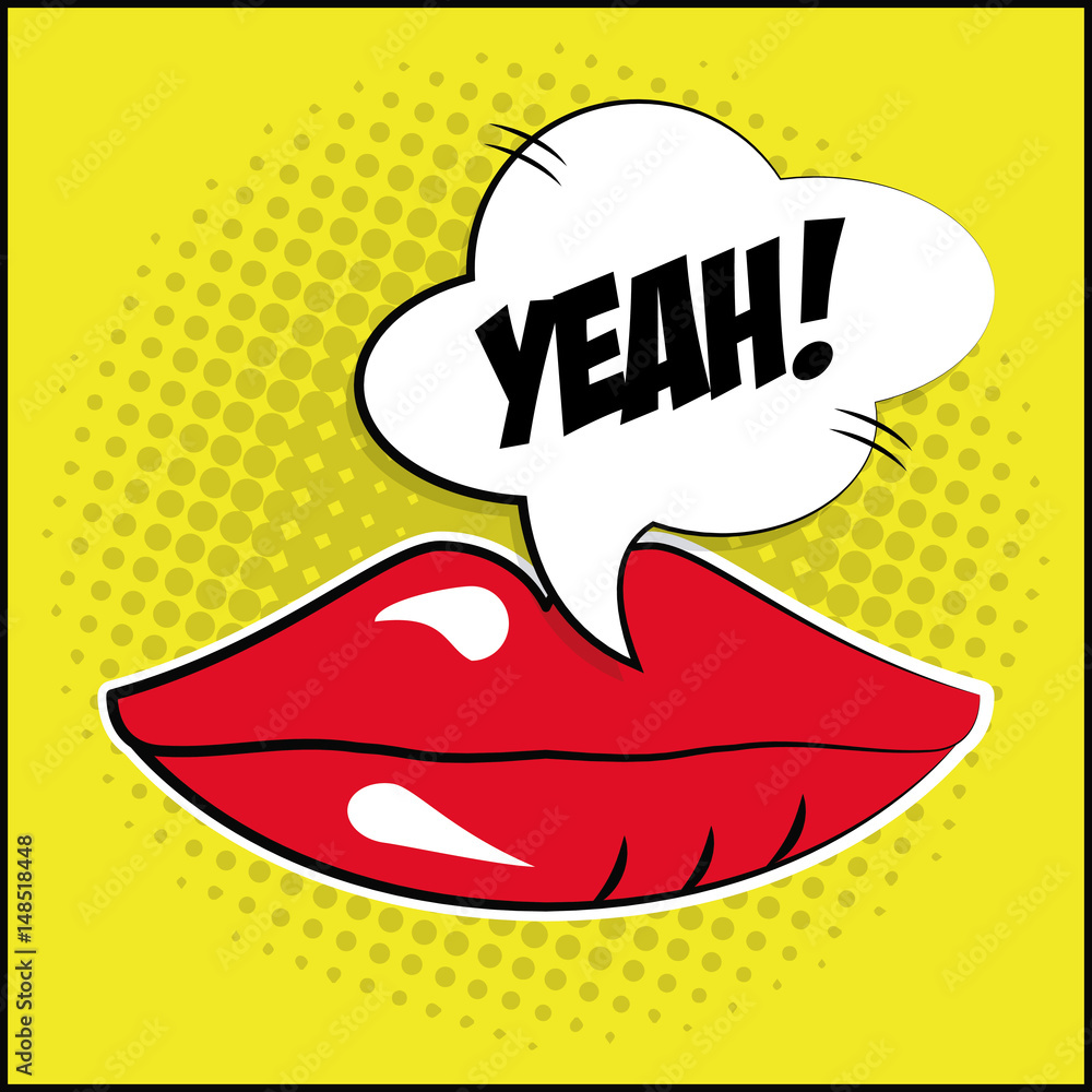 sexy female lips bubble speech pop art vector illustration sexy female lips bubble speech pop art vector illustration