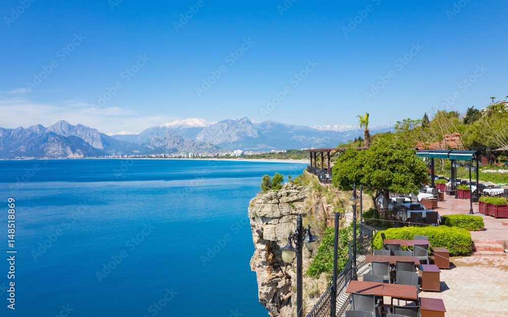 Restaurant near sea in Antalya, Turkey