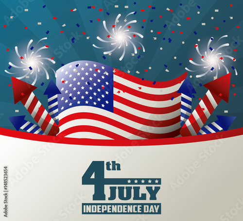 4th july independence day celebration patriotic party vector illustration