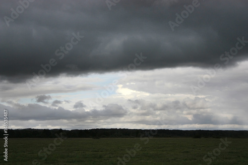 Before the rain. Fields and meadows. Countryside.