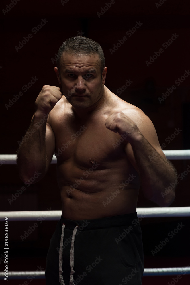 Fototapeta premium professional kickboxer in the training ring