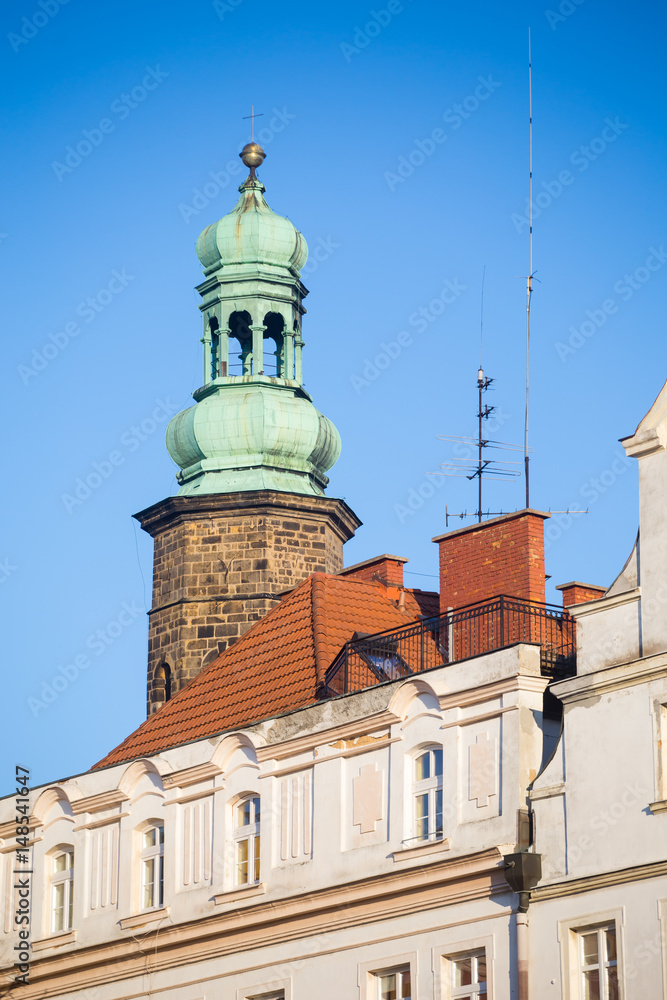 Tower of St. Erasmus and Pancras` church in Jelenia Gora Tower of St. Erasmus and Pancras` church in Jelenia Gora