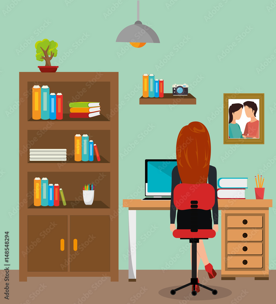 businesswoman working in the office vector illustration design businesswoman working in the office vector illustration design
