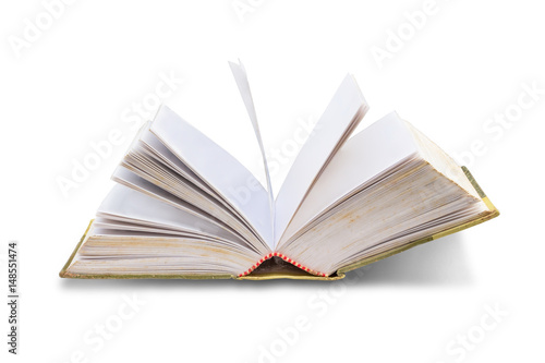 old book open,isolated on white background with clipping path.