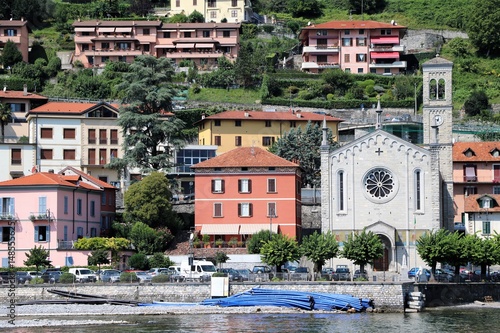 Cuadro en lienzo Argegno at Lake Como, Lombardy Italy