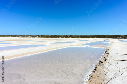 Salt ponds in the desert of the Baja peninsula 