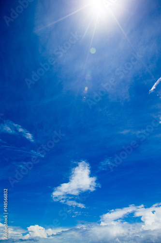 Photography Blue sky background with tiny clouds
