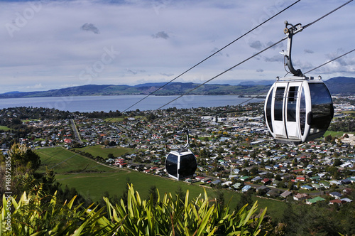 фотографія Riding cable car above Rotorua North Island New Zealand