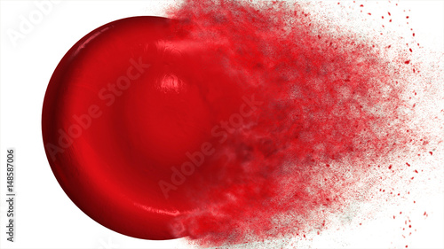 Foto Destroying red blood cell on white background 3d illustration