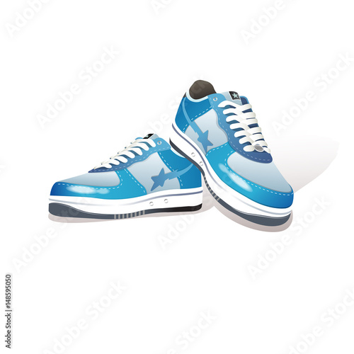 Pair of sports shoes. realistic vector illustration