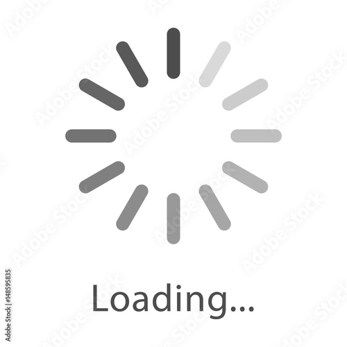 Circular loading sign, isolated on white background, vector illustration.