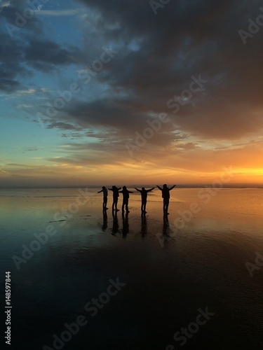 People At Beach Sunset