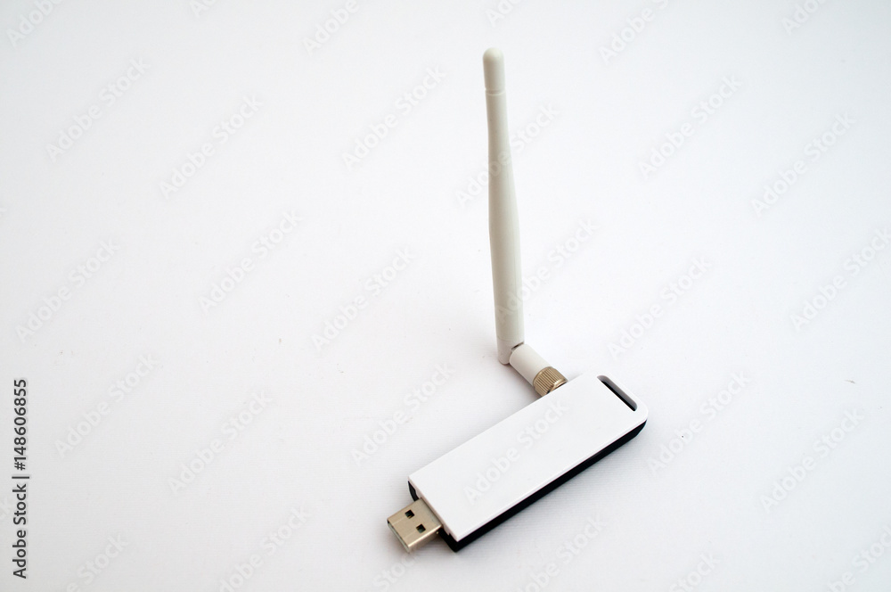 White internet adapter on a white background White internet adapter on a white background