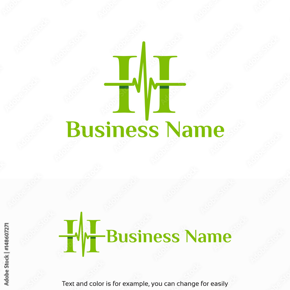 Pulse symbol designs with H initial logo template Stock Vector | Adobe Stock