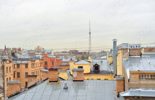 View of the center of St. Petersburg from the roof. © konstan