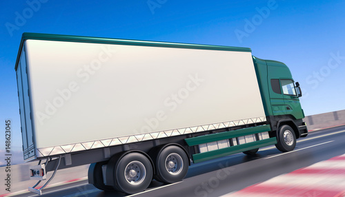 3d Rendering Image of a Green Truck