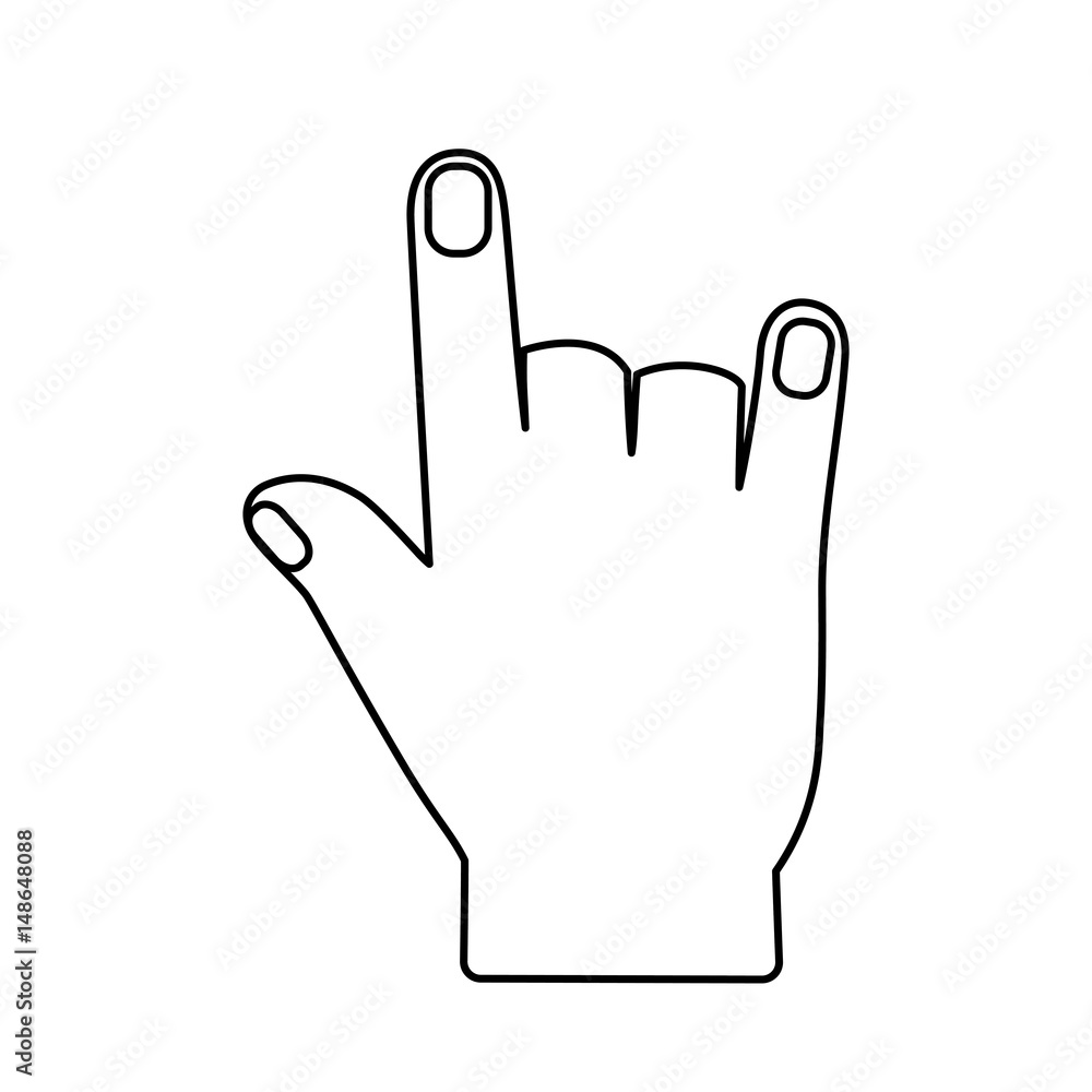 Fototapeta premium human hand icon over white background. vector illustration