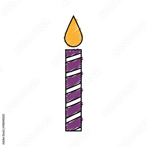 birthday candle icon over white background. vector illustraiton