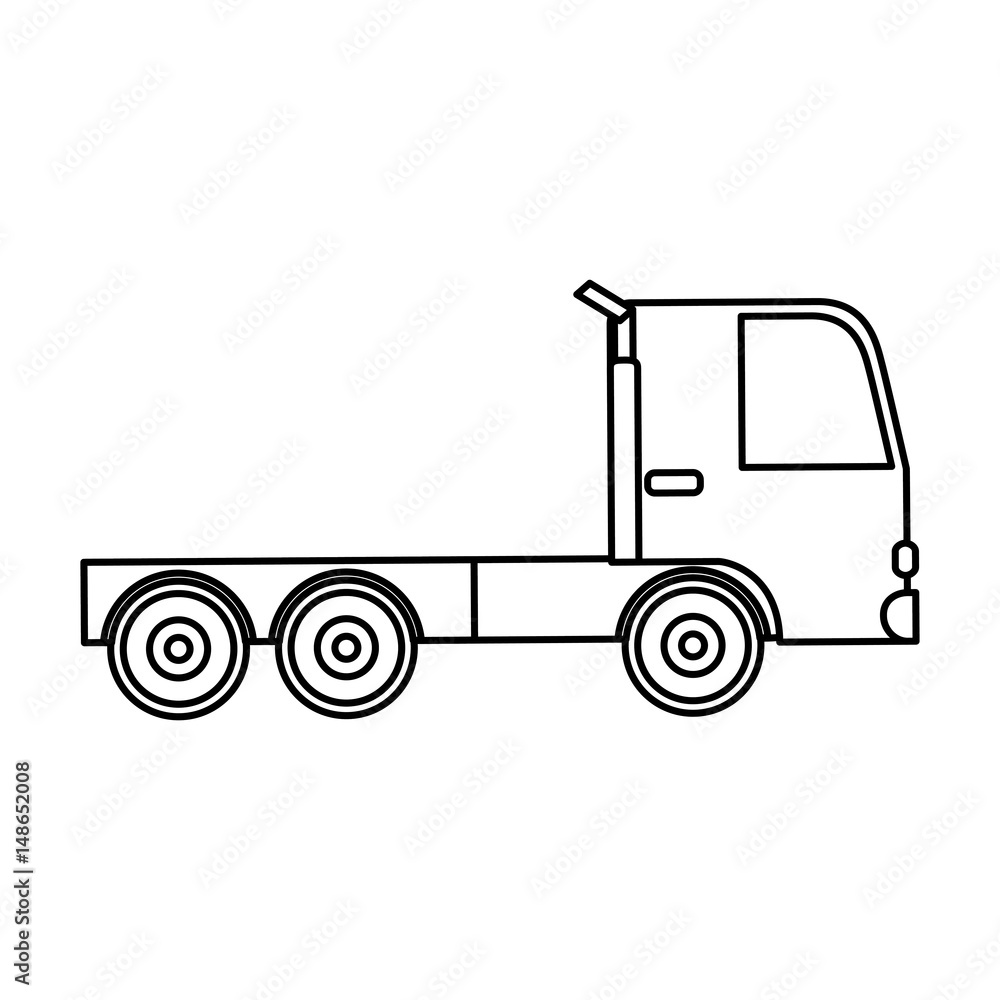 Fototapeta premium cargo truck icon over white background. vector illustration