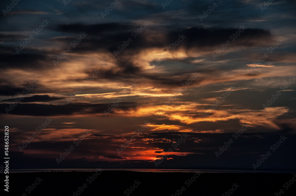 Sunset over Khyargas Nuur