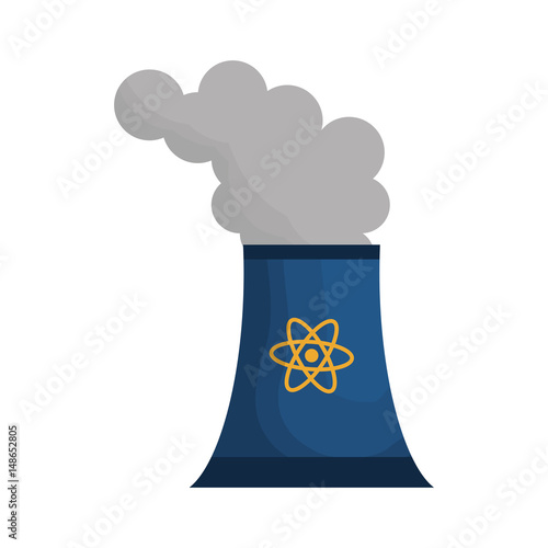 nuclear plant icon over white background. vector illustration