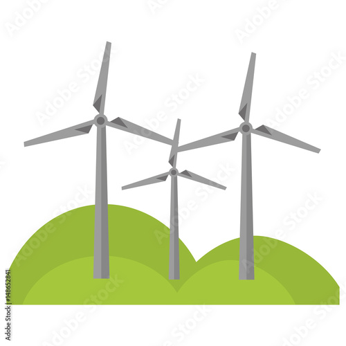 eolic turbines icon over white background. colorful design.  vector illustration