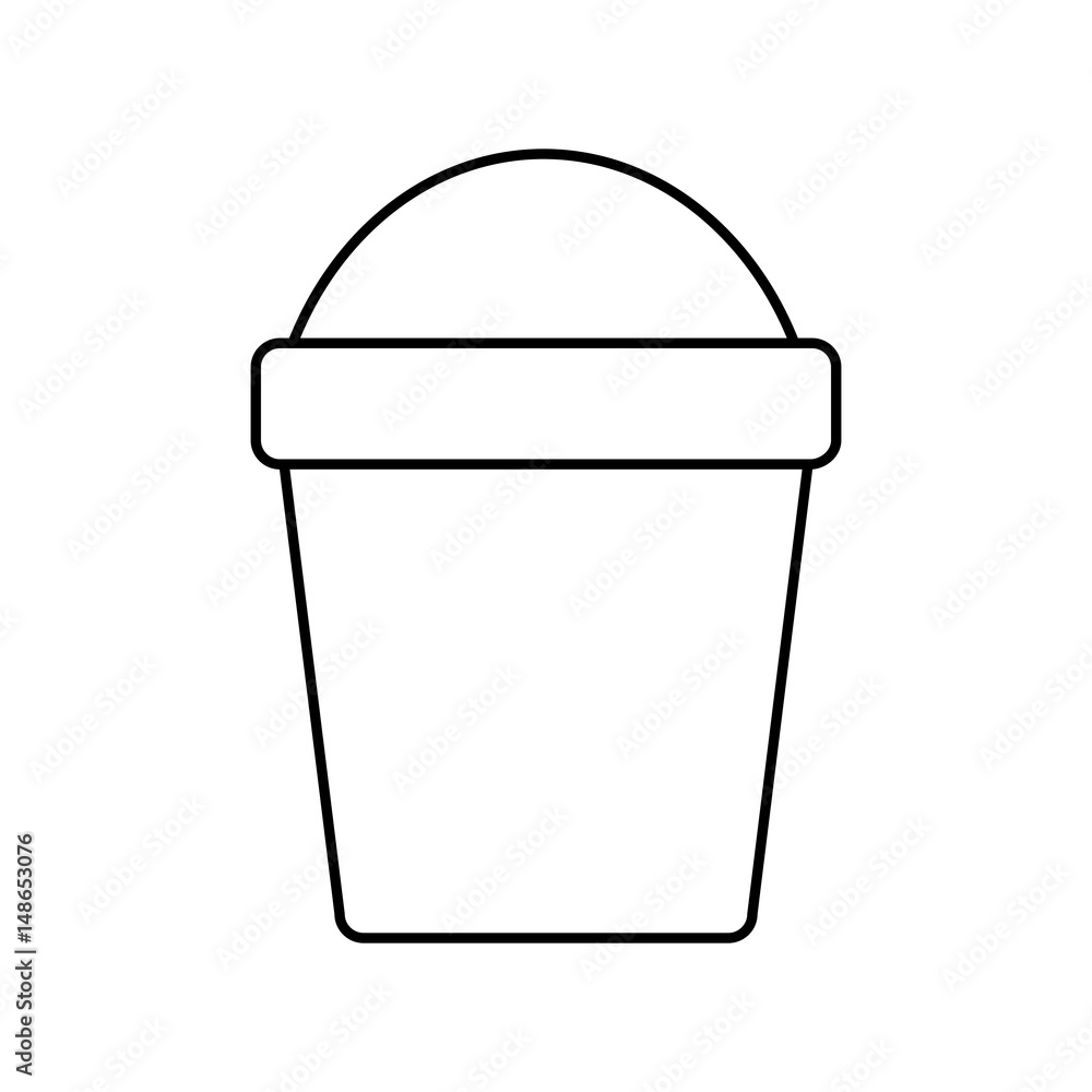 flower pot with soil icon over white background. vector illustration flower pot with soil icon over white background. vector illustration