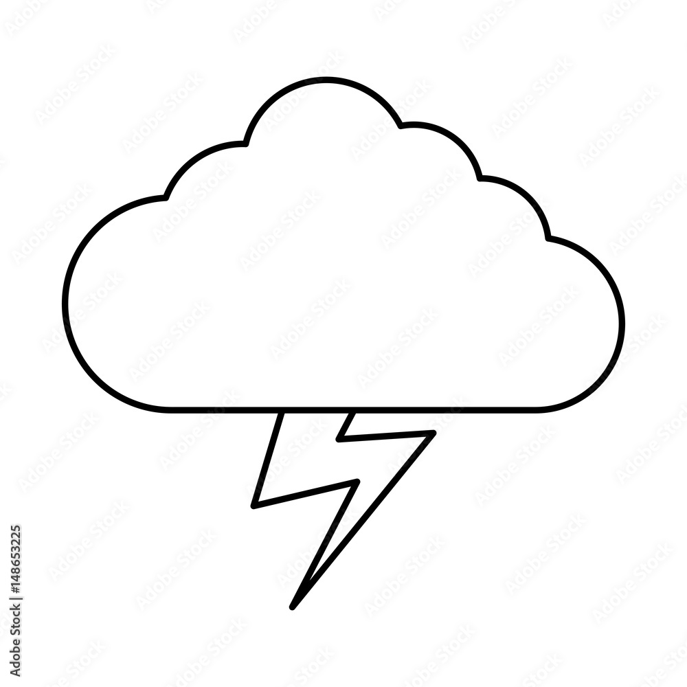 thunder and cloud icon over white background. vector illustration thunder and cloud icon over white background. vector illustration