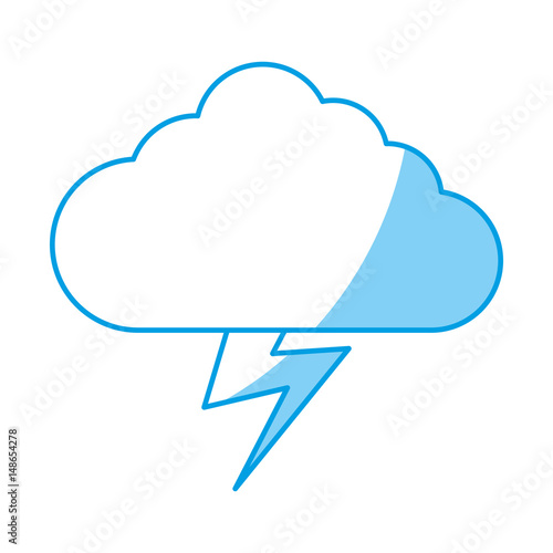 thunder and cloud icon over white background. vector illustration