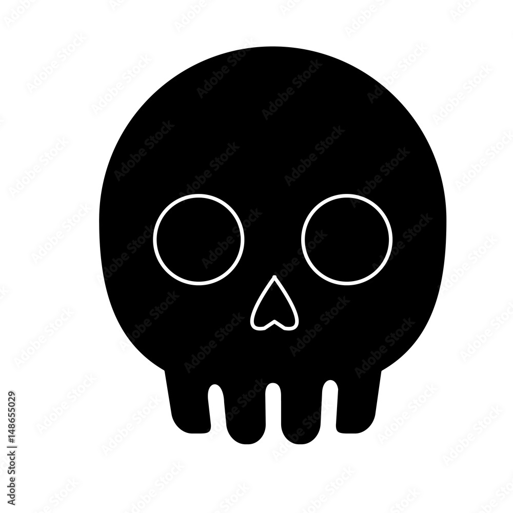 skull icon over white background. vector illustration