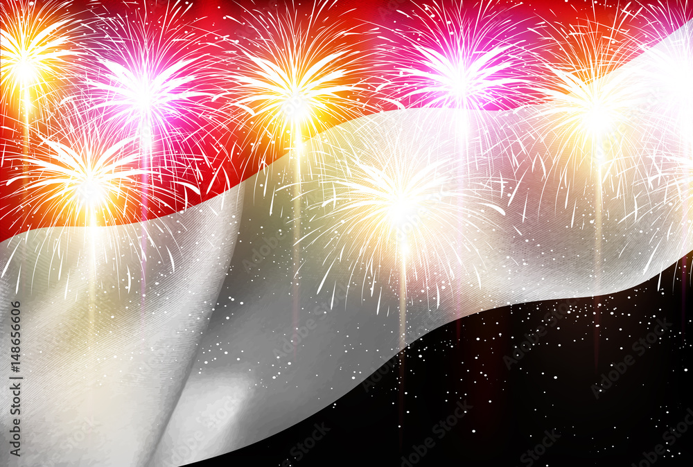 インドネシア 花火 国旗 背景 Stock Vector Adobe Stock