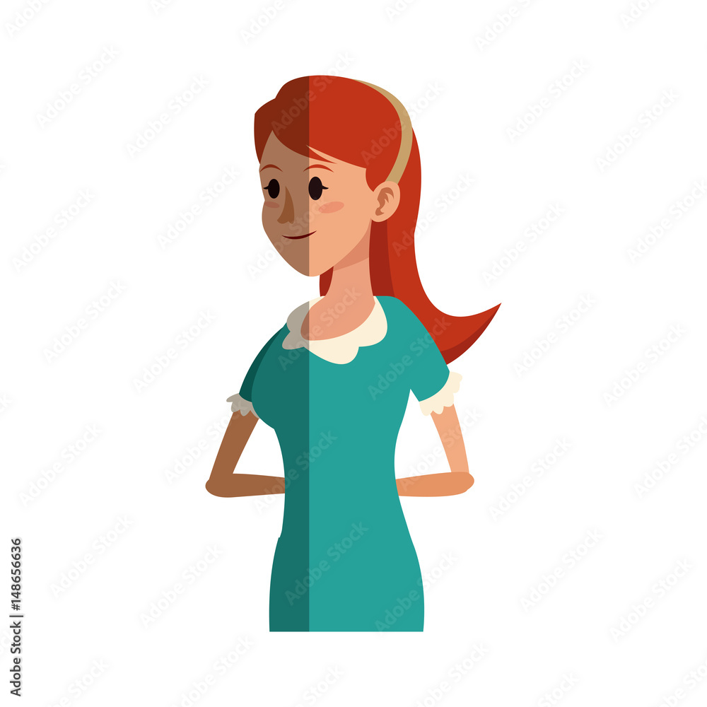 portrait woman female long hairred diadem vector illustration portrait woman female long hairred diadem vector illustration