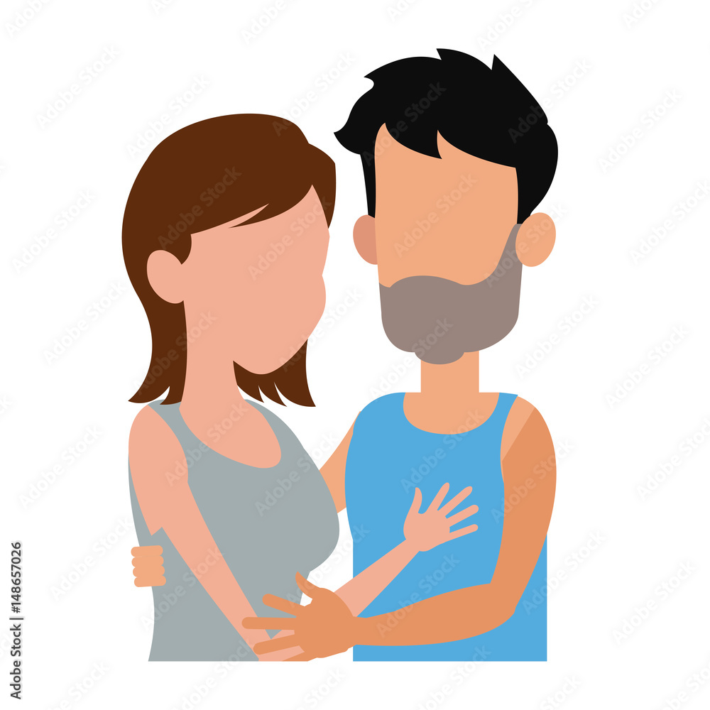 embracing couple relationship together image vector illustration embracing couple relationship together image vector illustration