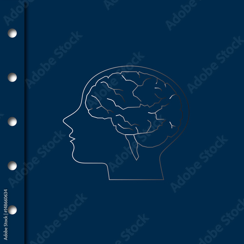 Human Brain model on blue background