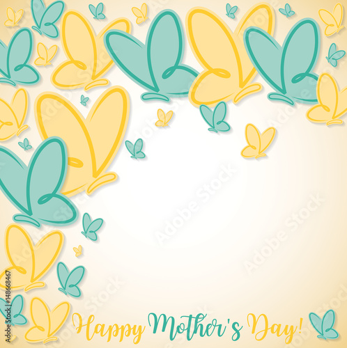 Happy Mother s Day butterfly card in vector format.