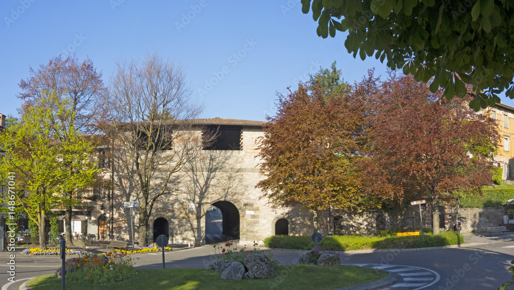 Bergamo - Old city. One of the beautiful city in Italy. Landscape from Colle Aperto place during a wonderful blue day. Bergamo - Old city. One of the beautiful city in Italy. Landscape from Colle Aperto place during a wonderful blue day.