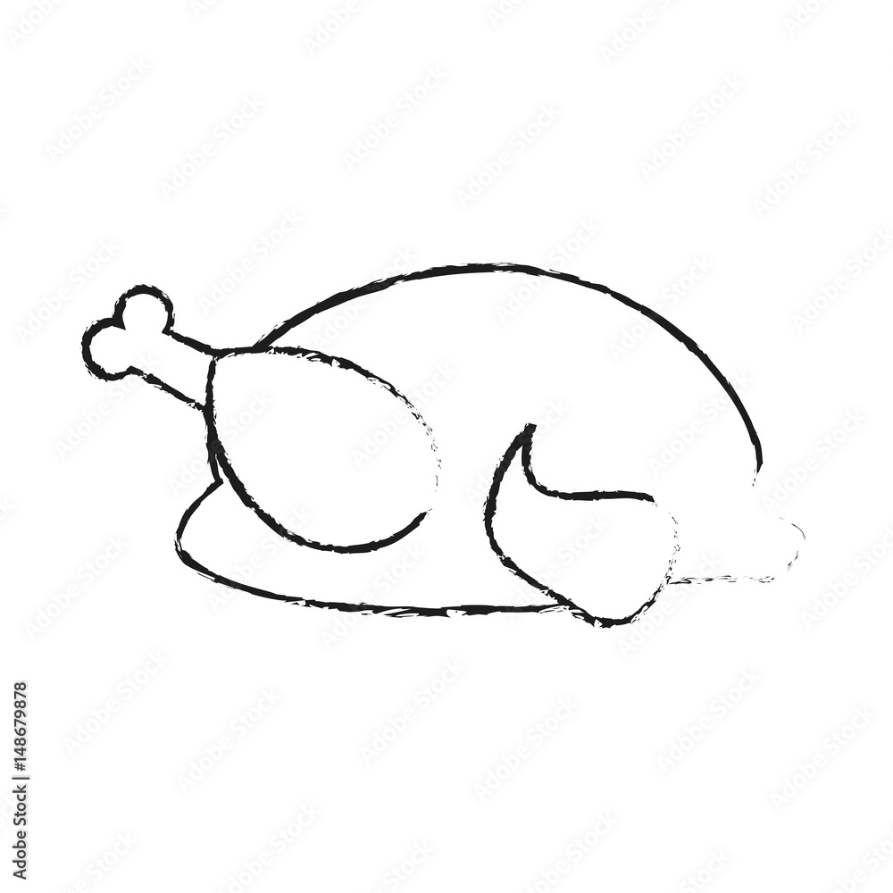 blurred silhouette big chicken roast vector illustration blurred silhouette big chicken roast vector illustration