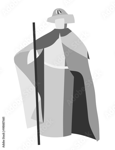 pilgrim walking por Camino de Santiago