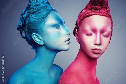 Valokuva Fairies with creative face art