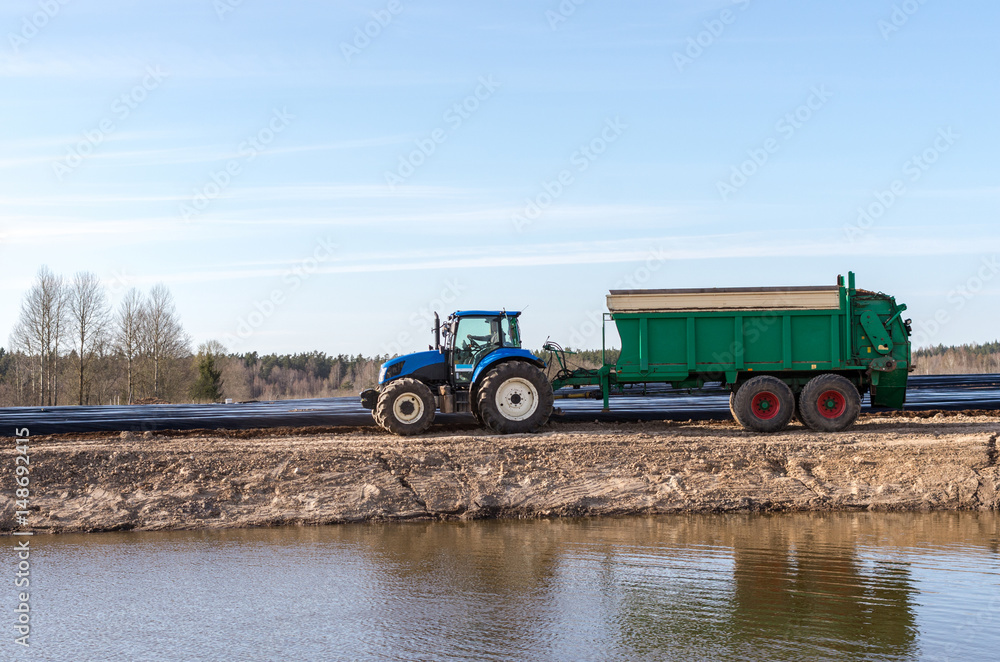 Fototapeta premium Tractor after work