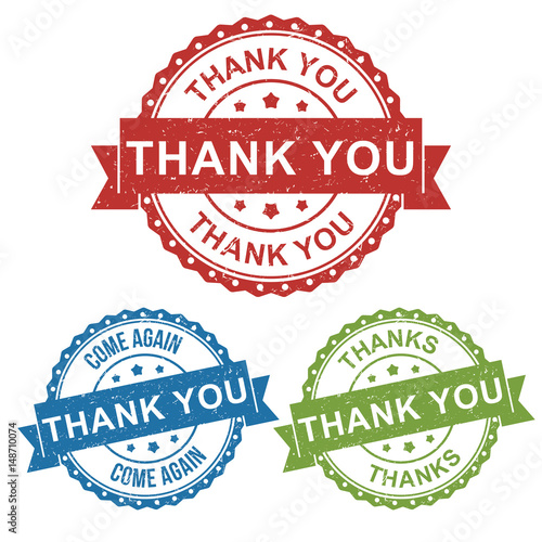 thank you come again circle stamp rugged