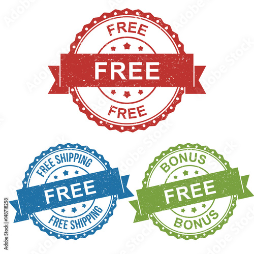 free bonus shipping circle stamp rugged