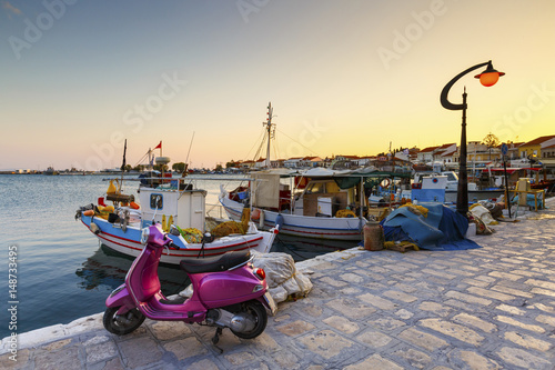 Harbor of Pythagorio town on Samos island, Greece. 