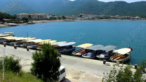 Taxi boats in the harbor of Icmeler, Marmaris photo