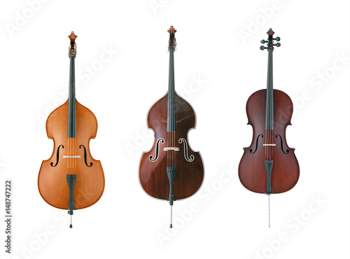 Cello isolated on white background with clipping mask. 