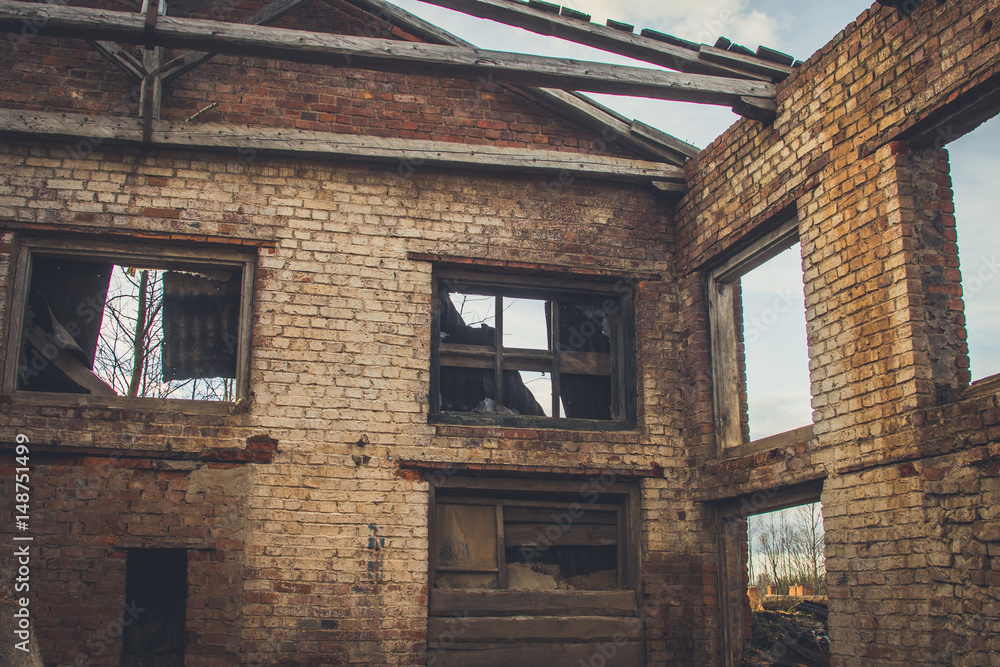 Ruins of a ruined old large factory. Ruins of a ruined old large factory.